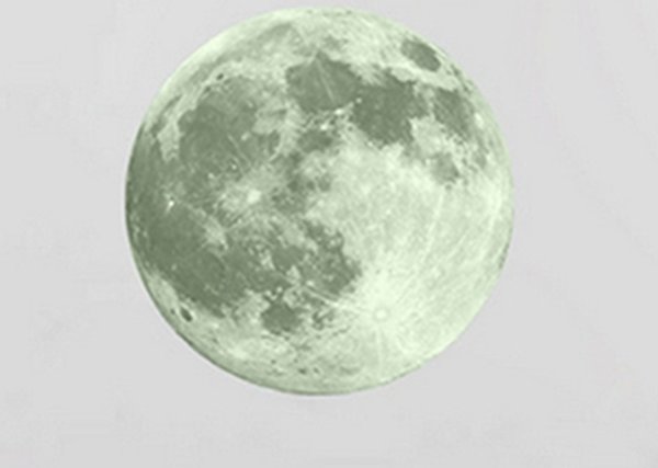 ca. 30cm Wandtattoo Wanddeko Aufkleber Mond Vollmond Dekoration floureszierend leuchtend