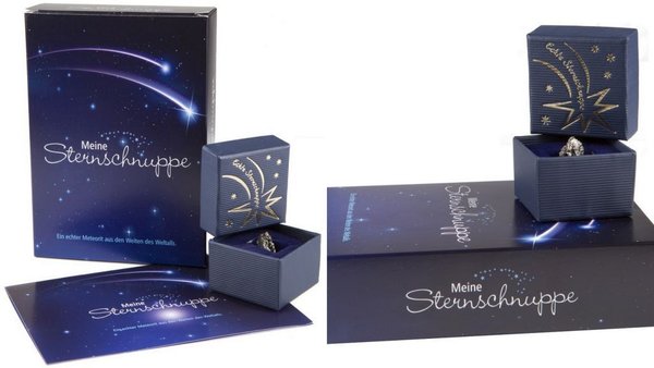 Sternschnuppe Meteorit Geschenkbox Grußkarte Geburtstag Taufe Hochzeit