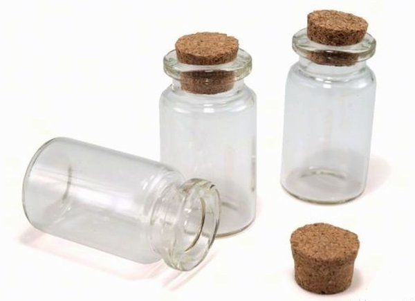 20er Glas -Fläschchen Aufbewahrung Mini-Flaschen Korken