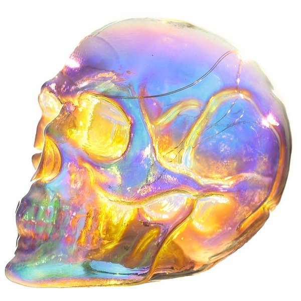Skull & Bones 2 Größen schillernd Regenbogen LED Totenkopf
