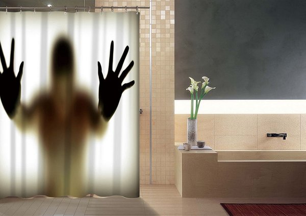 Duschvorhang 3D Druck Halloween Badewannenvorhang Wandbild Bad