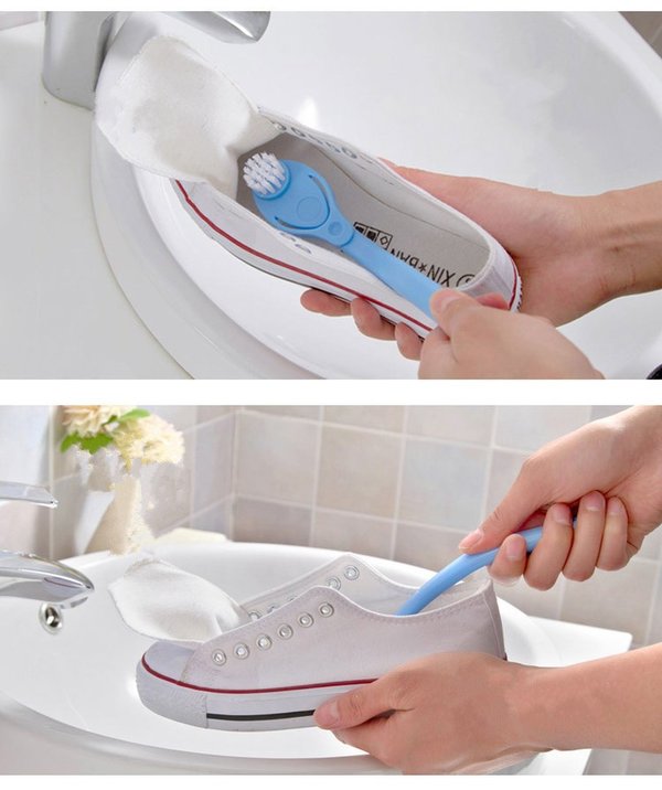 Reinigungsbürste mit 3 Bürsten reinigen putzen von Schuhen Fliesen Töpfe