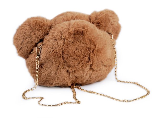 Kinder Pelz Handtasche / Rucksack Teddybär Plüschtier Tasche in Grau