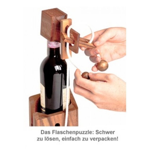 Edelholz Flaschenpuzzle Spiel Geduldsspiel Wein Weinflasche Puzzle