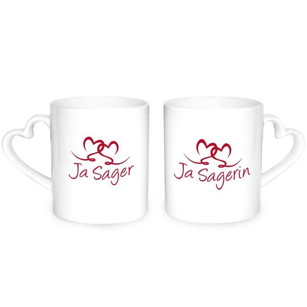 2er Set Herz Tassen Ja Sager/in Geschenk Hochzeit Gastgeschenk Tasse Kaffeetasse