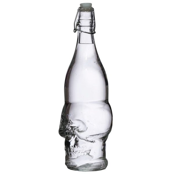 Glasflasche ca. 0,9L Fassungsvermögen Totenkopf Getränke