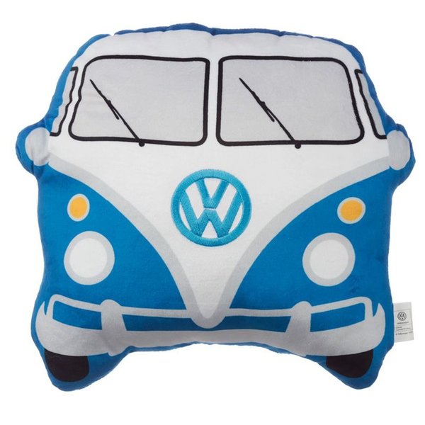 Blaues Dekokissen VW Bulli T1 Auto Van Camping
