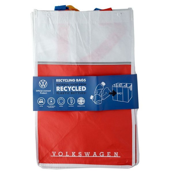 3er-Set Recycling-Beutel aus recycelten Kunststoffflaschen RPET - VW Bulli T1